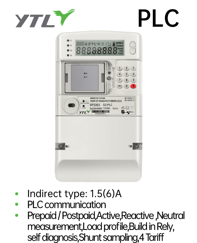 YTL Prepaid Meter Machine Split Type Power Monitor Meter PLC Communication