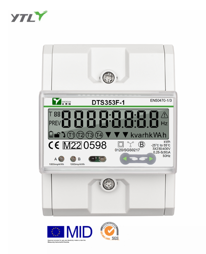 YTL DTS353F 5/80A DIN rail 3 Phase 4 wire Double Channels MID Certificate Electricity Meter