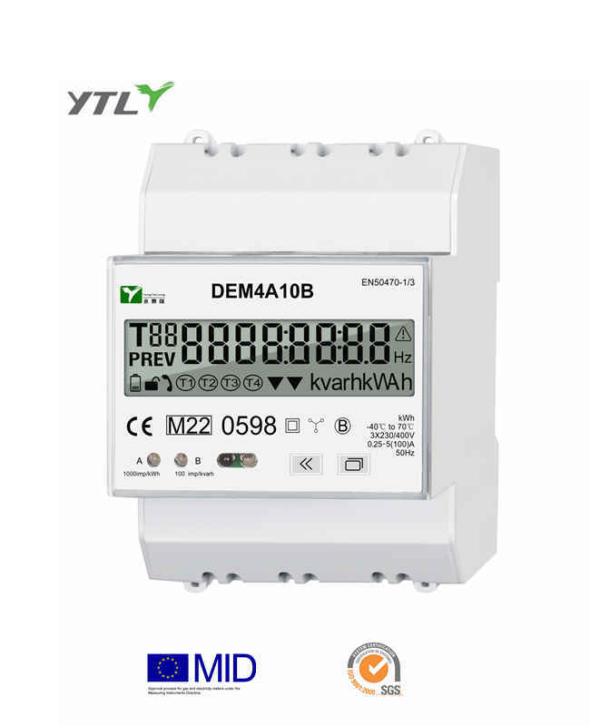 YTL 3 Phase 4 Wire MID Certificate Electricity Meter with IR / RS485 commnucation