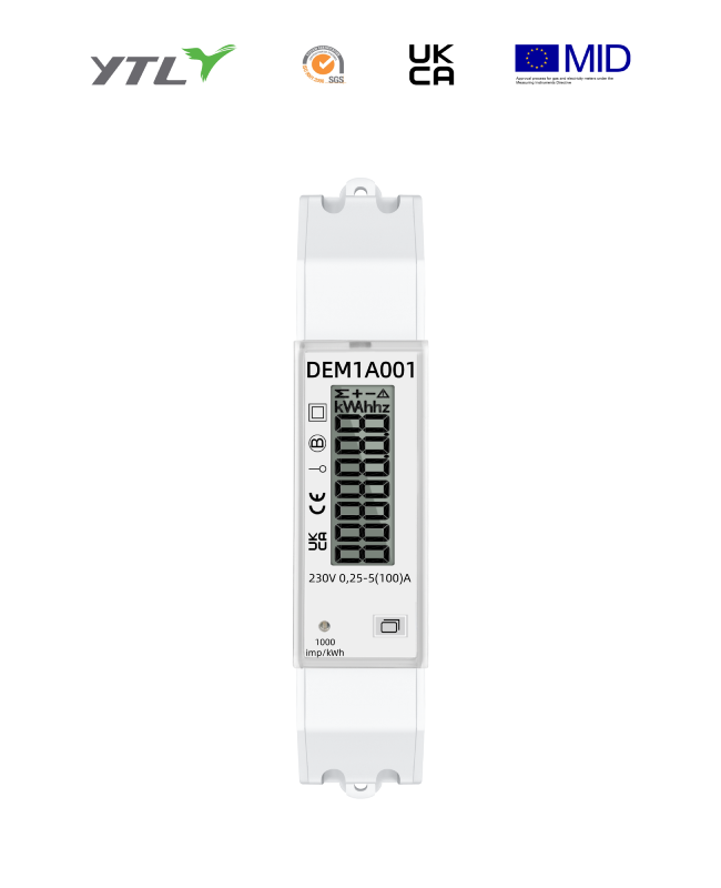 YTL DEM1A 100A Din-Rail 1 Phase 1 model PV solar MID Approved MultiChannel Meter