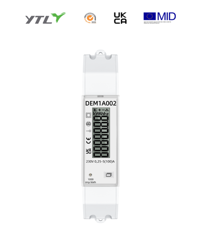 YTL DEM1A DIN rail Singlephase one wire China digital energy meter CE RoHS MID B+D Certified