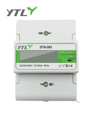YTL DIN rail Three Phase Four Wires with IR and RS485 muliti tariff energy meter