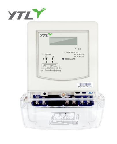 YTL two phase three wire LCD Shunt sampling energy meter