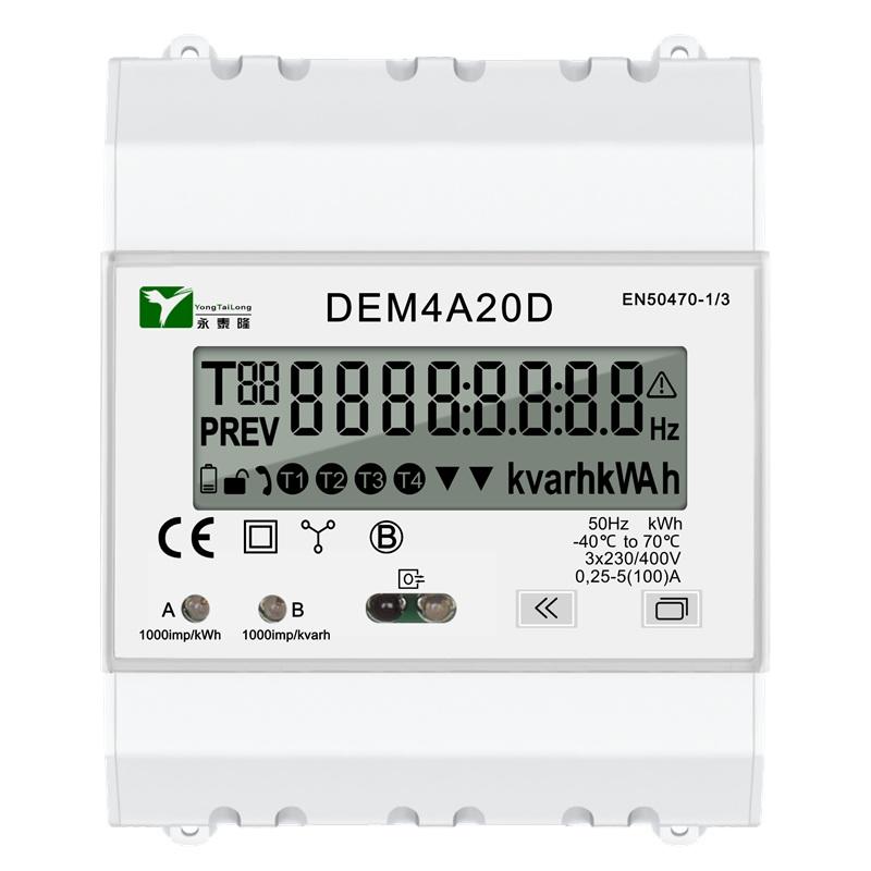 YTL Supplier DEM4A 3*230/400V DIN rail 3P 4 Module Touch button Mbus Digital KWH Meter