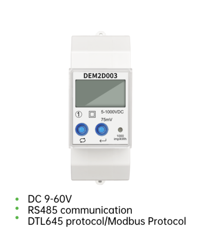 YTL DC Meter DEM2D Series 5~1000VDC Din-Rail 1P 2 Wire Two Channel CE Certificate Electricity Pulse Meter 
