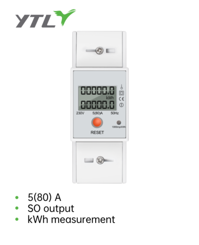 YTL MAX 80A Din-Rail 1 Phase 1W Digital Electric Energy Meter