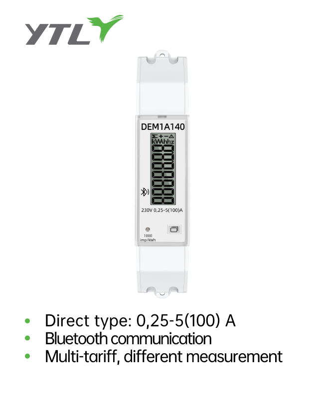 YTL DEM1A DIN Rail Single Phase One Wire Digital Energy Meter with Bluetooth communication