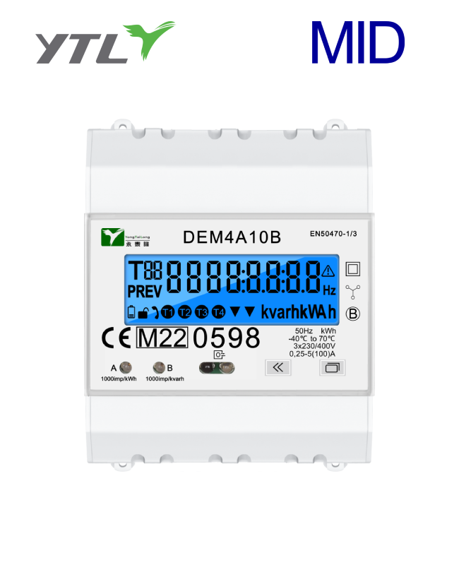YTL DEM4A Three Phase Electric Energy Meter MID 